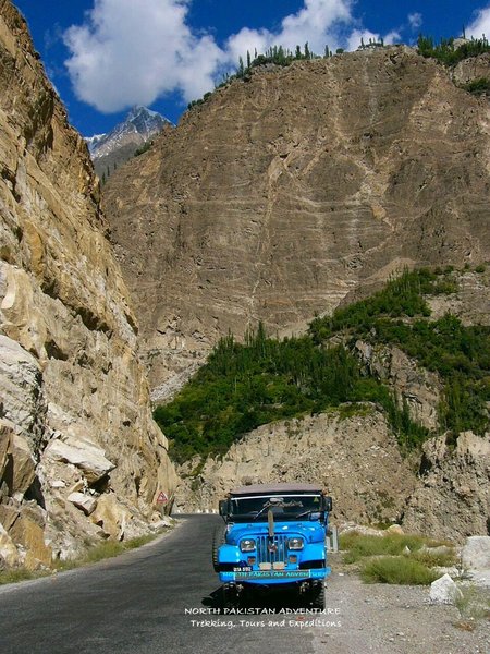 A jeep on Karakorum Highway