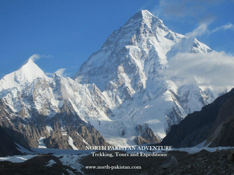 K 2 (8611 m) sul ghiacciaio Baltoro in Karakorum