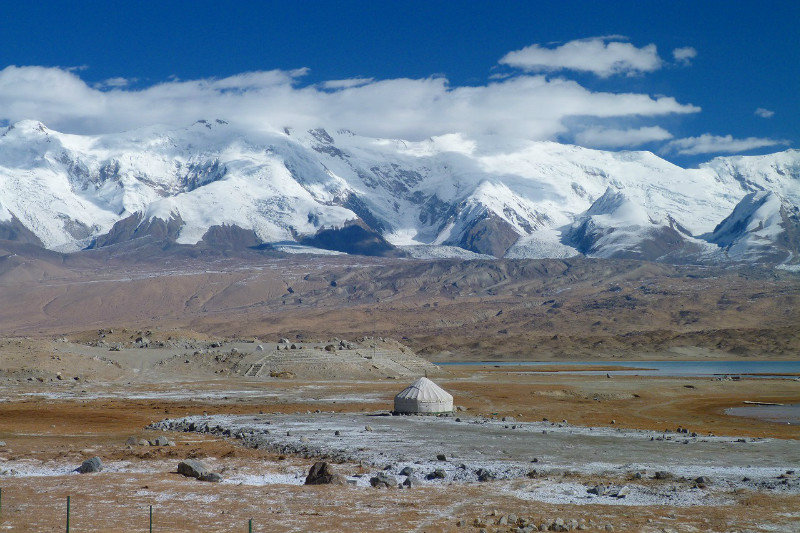 View of Mountains from Karakol lake Tashkurgan-China