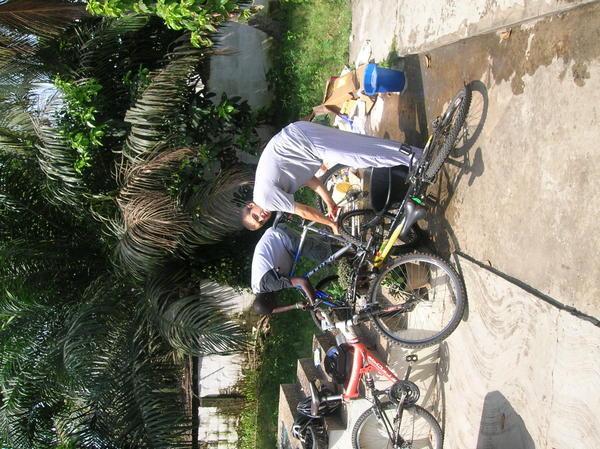 washing the bikes with elder hill