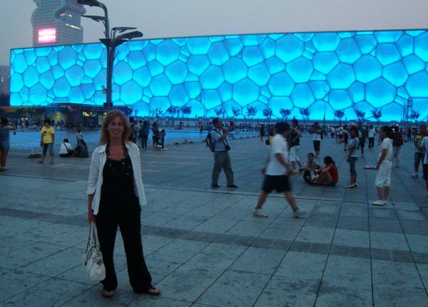 water cube by night