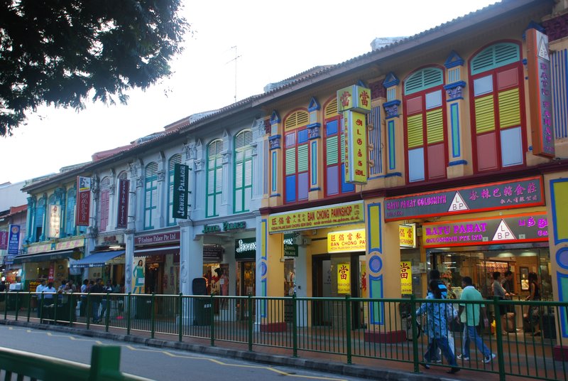 Rows of colorful shophouses