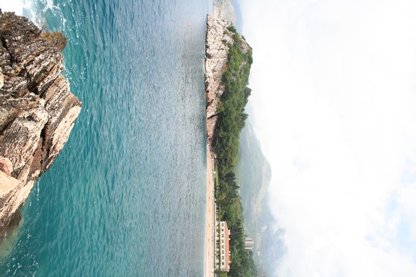 Cant swim here, private beach, Sveti Stefan