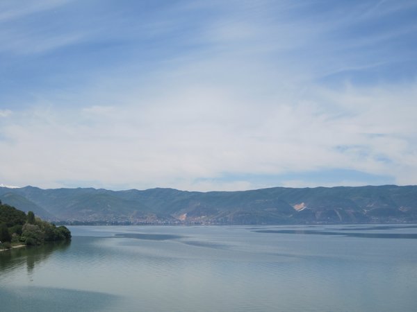 Looking across to Albania from Sveti Naum, Lake Ohrid