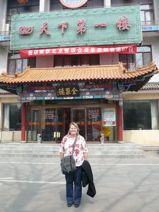 Wendy in Front of Famous Restaurant