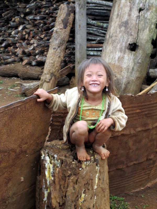 Hmong child in the bomb village