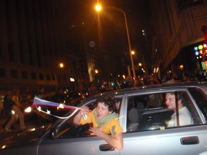 Driving and blowing the vuvuzela haHAH
