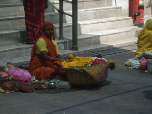 women selling flowers