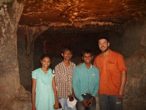 Brian and friends at Ajanta Caves