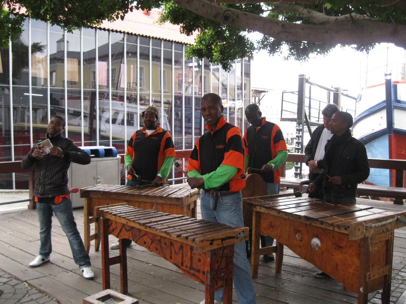 Locals playing music