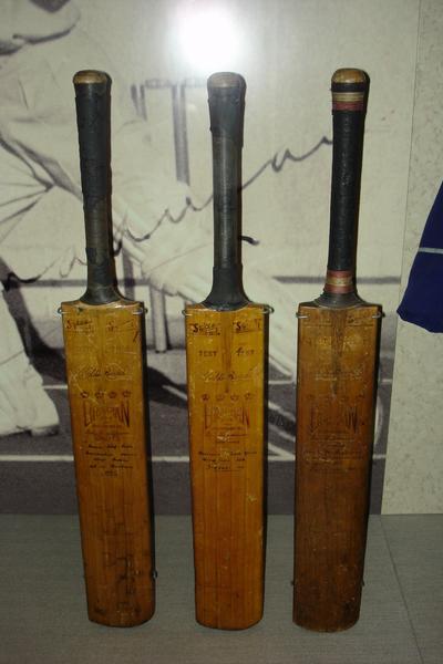 Cricket bats from the Bradman Collection