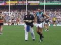 Port Adelaide player having a rough day.