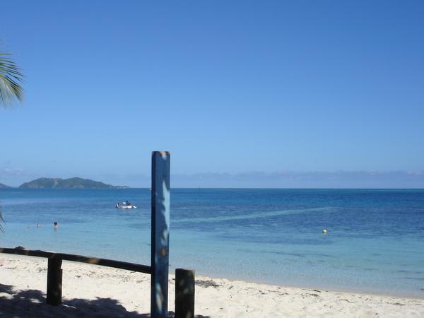 A view from a hammock at Mana Island.