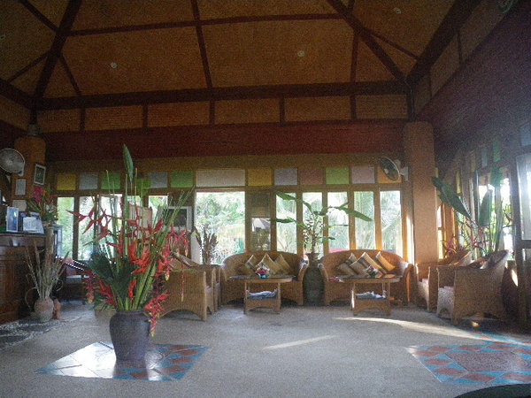 Inside the Reception area of the resort
