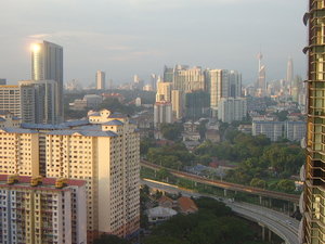 An evening shot of Kuala Lumpur