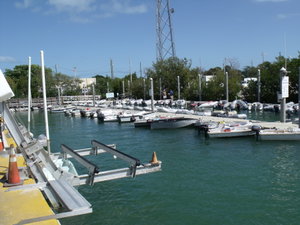 One of two dinghy dock areas