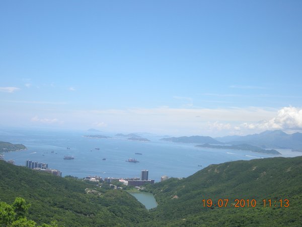 the view from Hong Kong island to Lamma