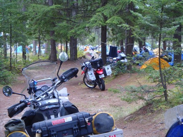 Camping at the Horizons Unlimited meeting in Nakusp