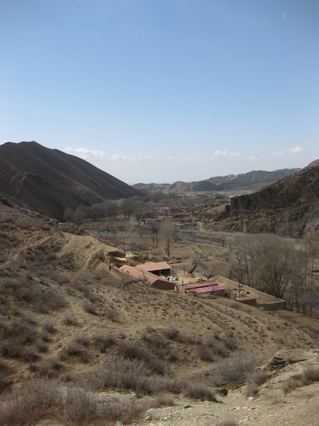 View of high valley with home