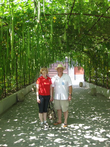 Dad and me in Five Tower Temple Garden, Hushi