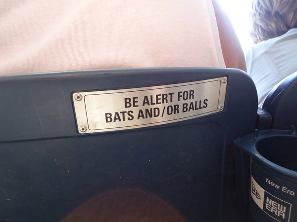 "Beware of bats and balls"