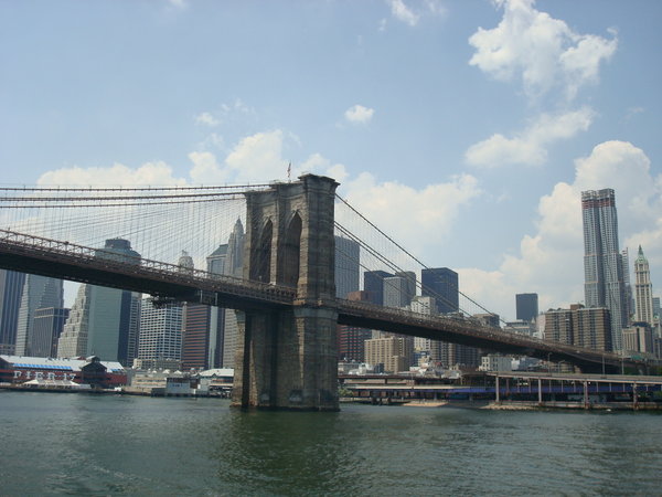 Brooklyn Bridge and the NY skyline