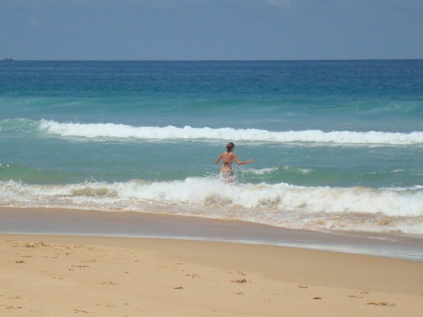 Hayley enjoying the surf