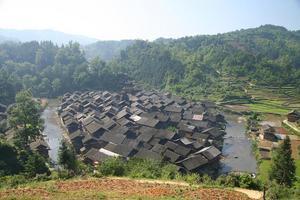 A village surrounded