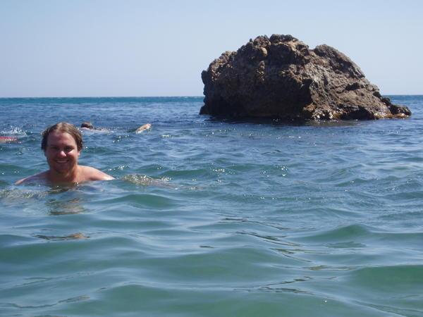 Kurt enjoying the clear blue water