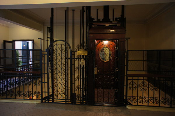 Ancient lift in the Cecil Hotel