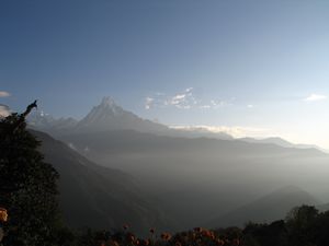 View of Annapurna South from our Tea House at Tadapani
