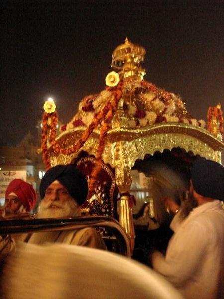 The Guru Granth Sahib going to bed