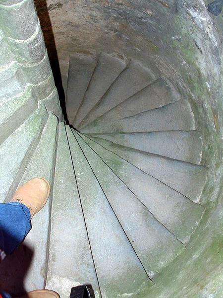 Ascending the Spiral Stone Stairs
