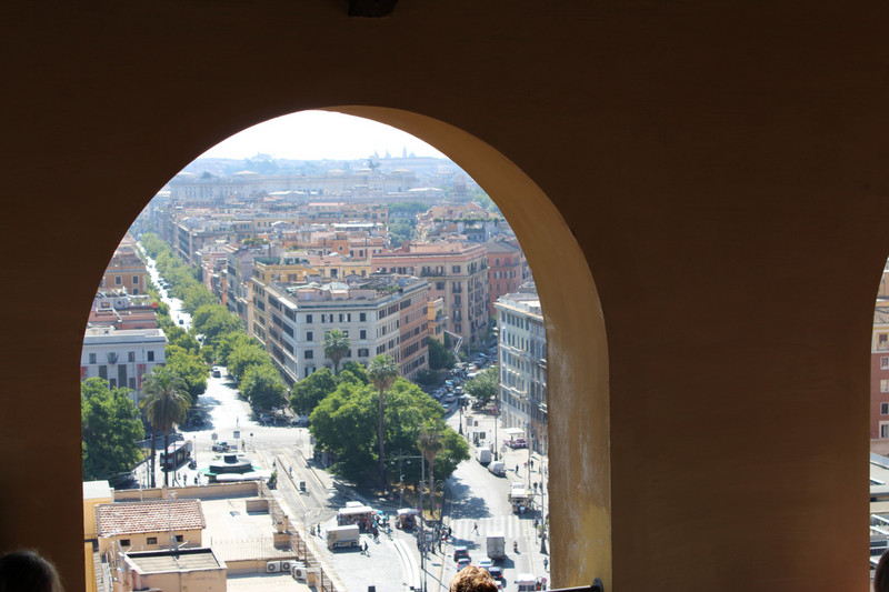 Pope's view of Rome from his private staircase