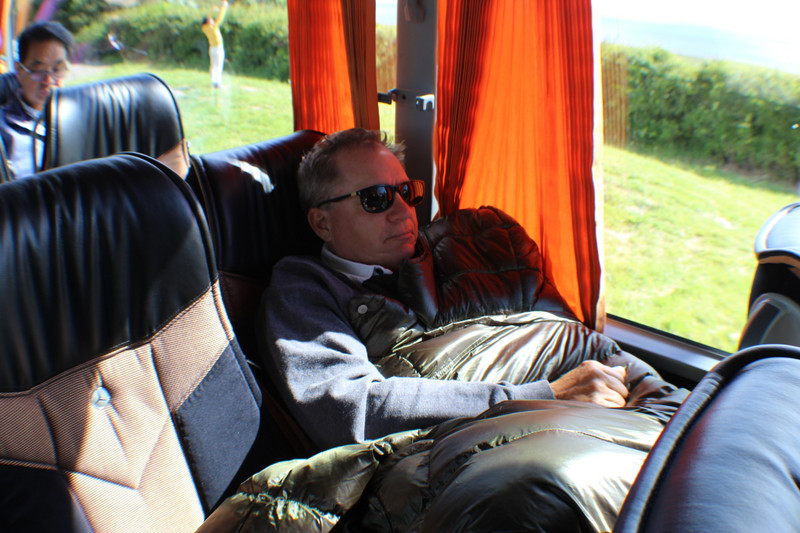 Alan snoozing on the bus