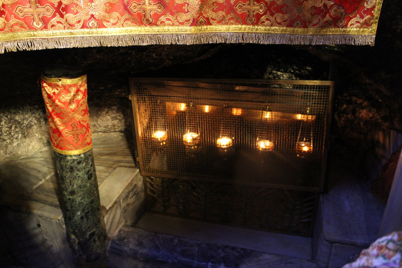 The manger in which the baby Jesus was placed