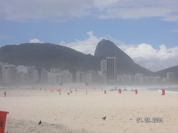 Copacabana beach and Sugar Loaf mountain