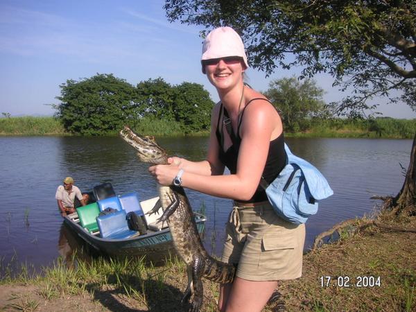 Me holding a bloomin alligator - baby obviously...!