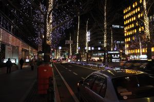 Street of Christmas lights