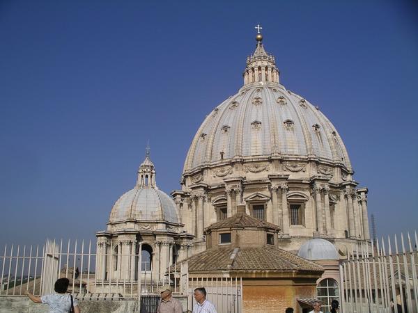 The St. Peter’s Dome from the terrace on the Basilica