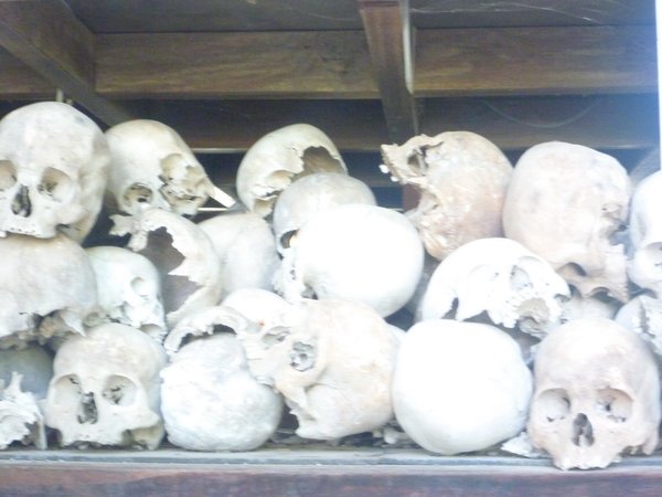 Skulls in Cheoung Ek