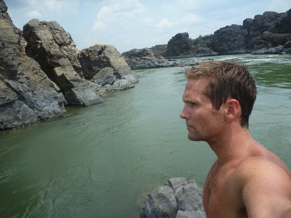 A day swimming in the mekong