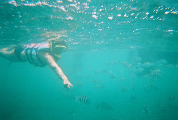 More snorkeling- I point so you see the fish