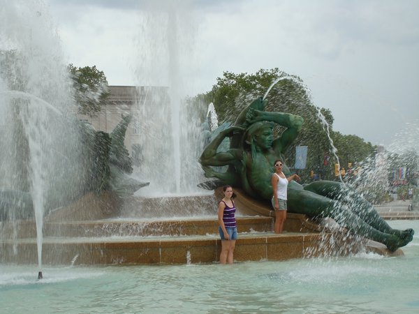 playing in the Philly fountain