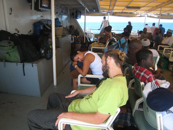 Stephanie and Jeff passed out on the ferry