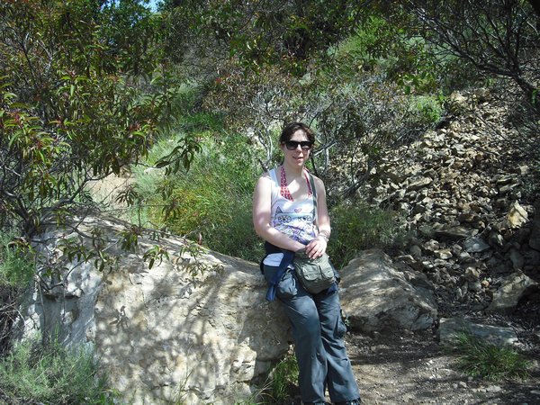 Heloise on a rock