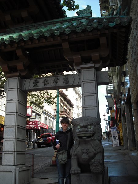 Heloise at the Entrance to Chinatown, San Francisco