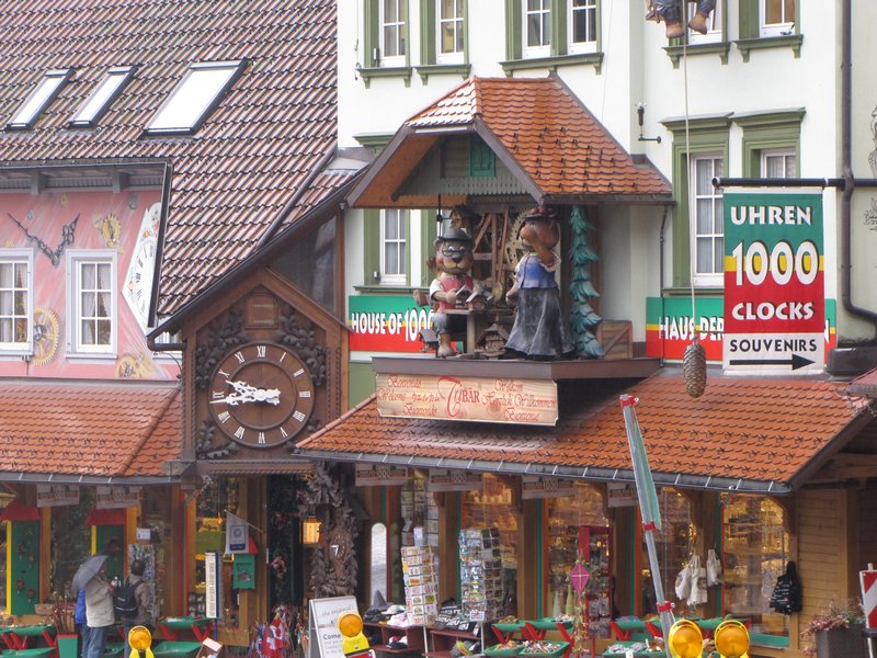 Shops with clock facades in Triberg