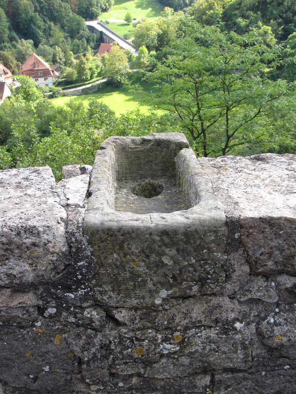Toilet on top of city wall in Rothenburg