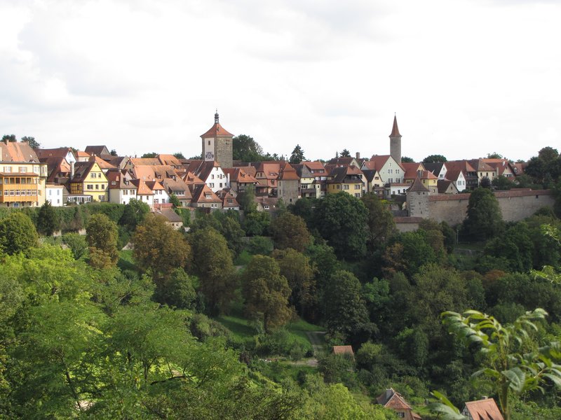 View from city wall in Rothenburg